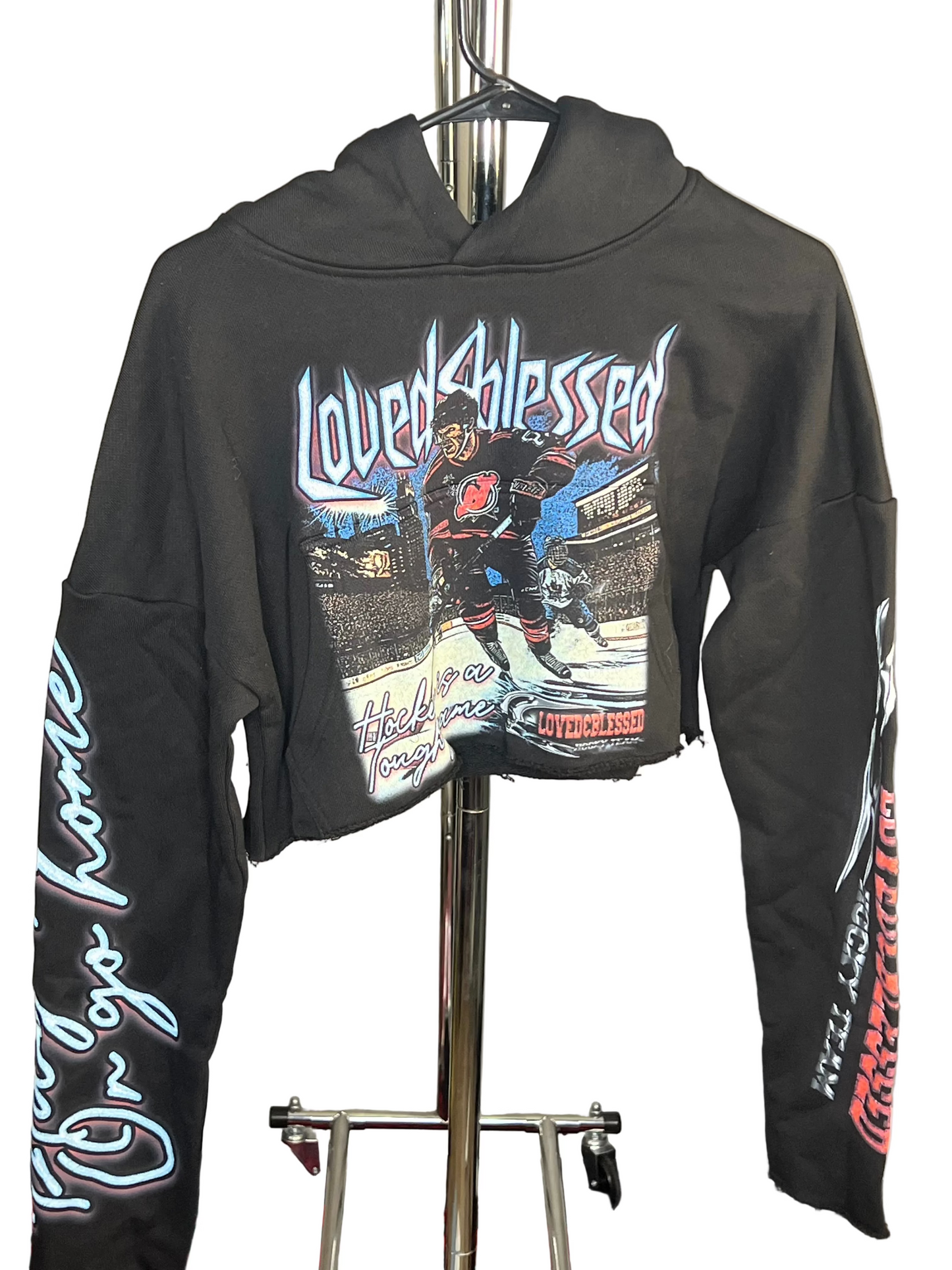 LB NJ Devils Crop Hoodie