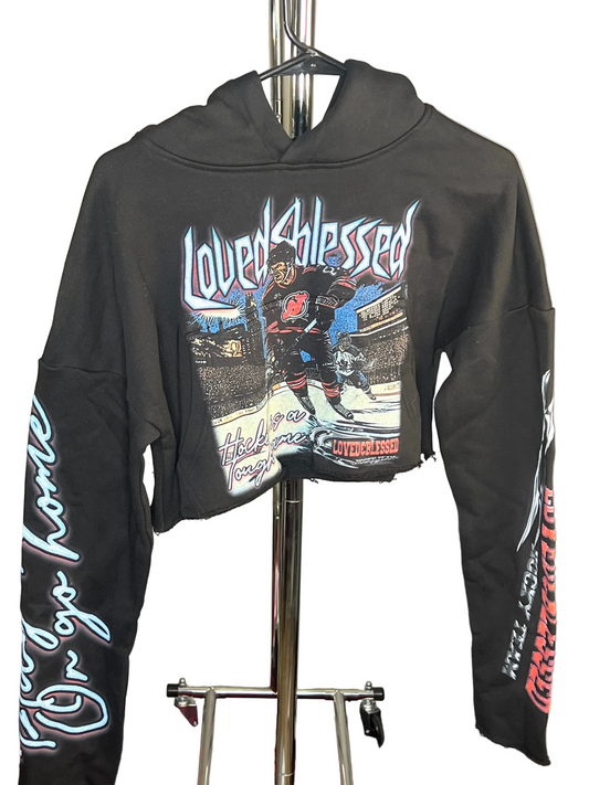 LB NJ Devils Crop Hoodie